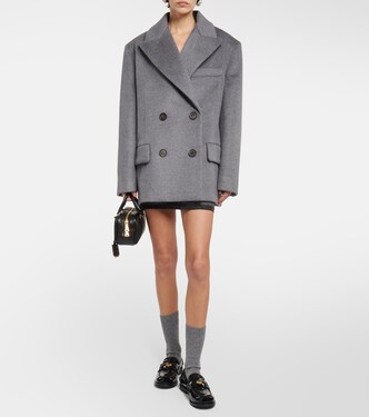 Double-breasted wool and cashmere coat  | Miu Miu