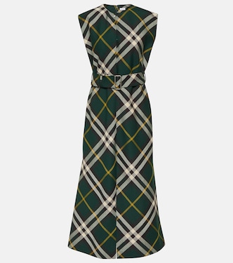 Vestido midi de lana con Burberry Check | Burberry