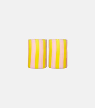 Dolcevita Stripe set of 2 glass tumblers | Aquazzura Casa