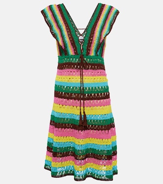 Vestido corto de croché a rayas | Anna Kosturova