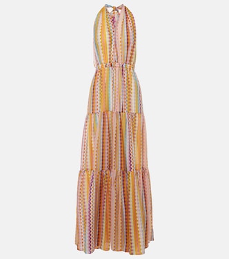 Zigzag cotton and silk maxi dress | Missoni