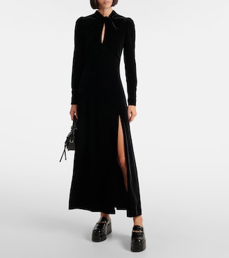 Abito midi in velluto con cut-out | Ganni