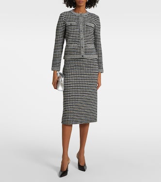 Jupe midi en laine et coton mélangés | Tory Burch