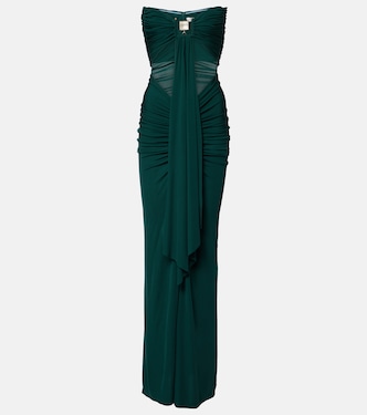 Bezel Quartz cutout strapless jersey gown | Christopher Esber