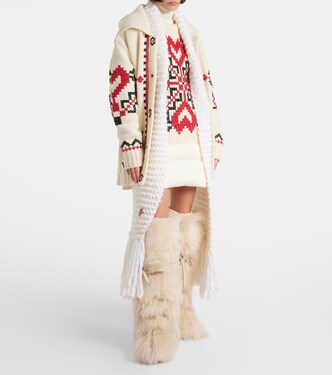 Embroidered wool-blend cardigan | Moncler Grenoble