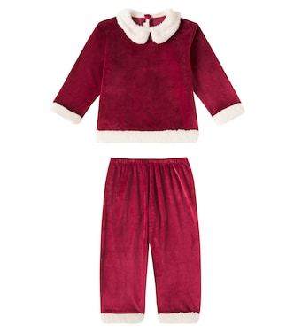 Set aus Pullover und Hose aus Samt mit Faux Fur | Konges Sløjd