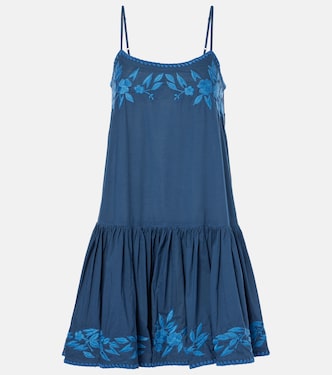 Embroidered chambray minidress | Juliet Dunn