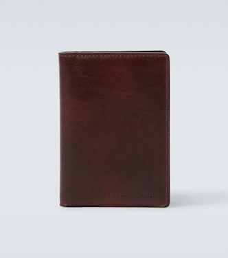 Logo debossed leather bifold wallet | Brunello Cucinelli