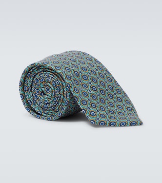 Printed silk tie | Kiton
