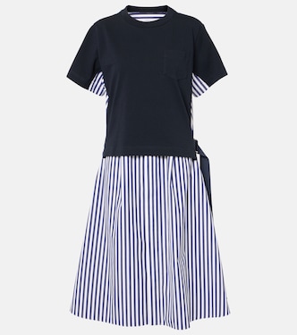 Abito chemisier in cotone a righe | Sacai