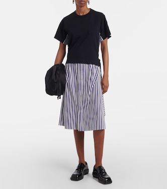 Abito chemisier in cotone a righe | Sacai
