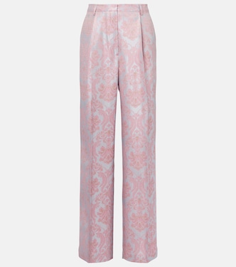 Pantaloni regular in jacquard floreale | Dries Van Noten