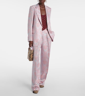 Pantaloni regular in jacquard floreale | Dries Van Noten