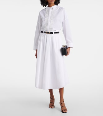 Jupe midi Poplin Power en coton mélangé | Dorothee Schumacher