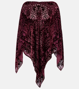Poncho aus Samt mit Paisley-Muster | Etro