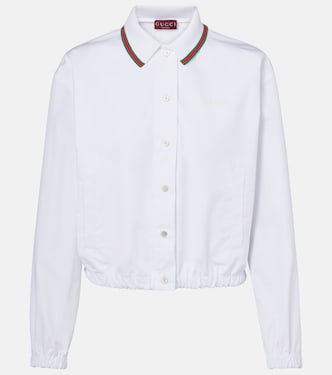 Top in popeline di cotone Web Stripe | Gucci