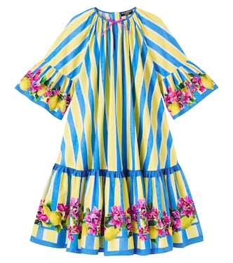 Taormina floral striped cotton dress | Dolce&Gabbana Kids
