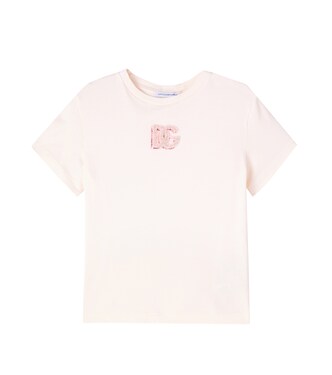 DG sequined cotton jersey T-shirt | Dolce&Gabbana Kids
