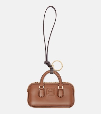 Arcadie leather bag charm | Miu Miu