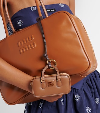 Arcadie leather bag charm | Miu Miu