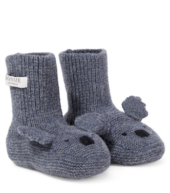 Baby Maicer knitted wool booties | Donsje