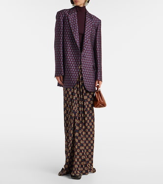 Draped printed silk skirt | Dries Van Noten
