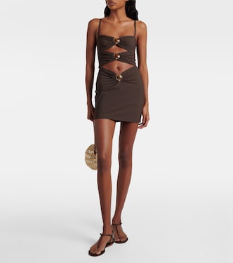 Vestido corto con aberturas adornado | Christopher Esber