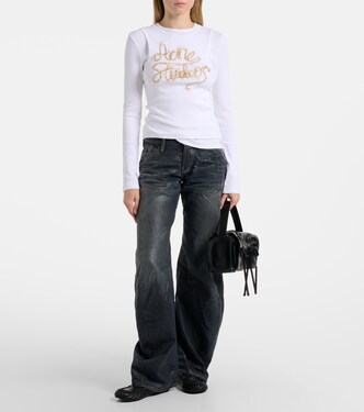 Logo layered cotton-blend top | Acne Studios