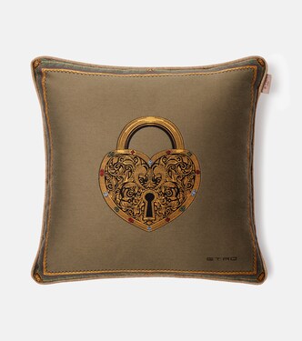 Herald embroidered cotton-blend cushion | Etro