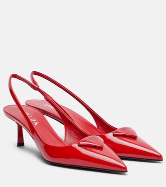 55 patent leather slingback pumps | Prada