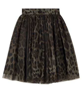 Leopard-print tulle skirt | Dolce&Gabbana Kids