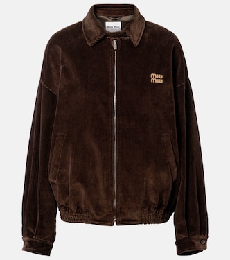 Giacca blouson in velluto a coste di cotone | Miu Miu