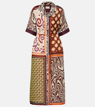 Wilson printed linen and silk shirt dress | Alémais