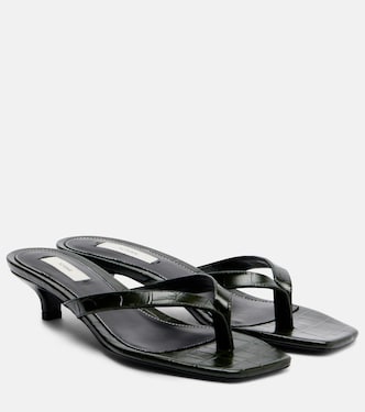 Croc-effect leather thong sandals | Toteme