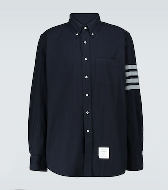 4-Bar cotton long-sleeved shirt | Thom Browne