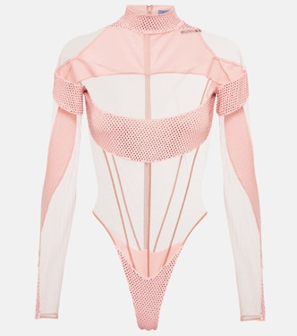 Body con paneles de malla | Mugler