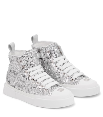 Sneakers Portofino con paillettes | Dolce&Gabbana Kids