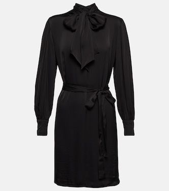 Evelyn satin shirt mini dress | Velvet