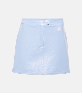 Logo high-rise cotton-blend miniskirt | Courrèges