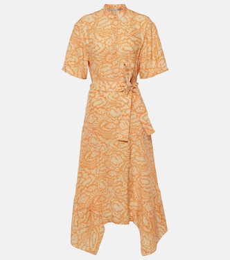 Vestido midi de seda estampado | Stella McCartney