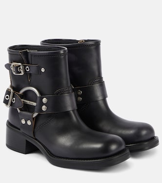 Leather biker boots | Miu Miu