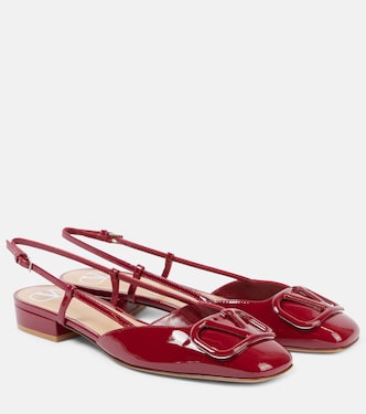 VLogo Signature patent leather slingback flats | Valentino Garavani