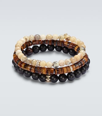 Set of 3 14kt gold bracelet with diamonds | Sydney Evan