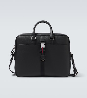 Aktentasche Web Stripe Medium aus Leder | Gucci