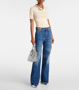 Top in misto seta e cotone con catena | Rabanne