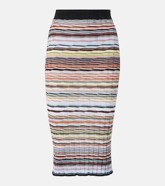Falda midi de mezcla de algodón a rayas | Missoni