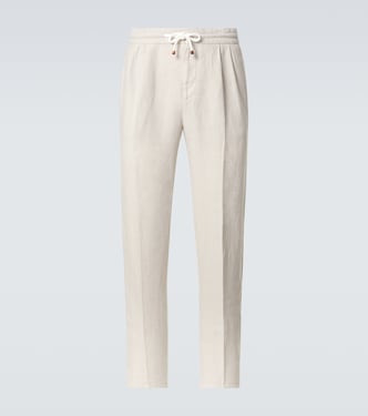 Linen straight pants | Brunello Cucinelli