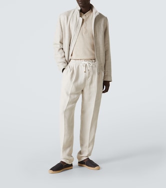 Pantaloni regular in lino | Brunello Cucinelli