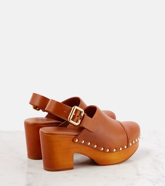 Jeannette leather wedge clogs | Chloé