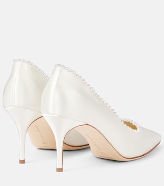 Salones Kifat 70 de satén adornados | Manolo Blahnik